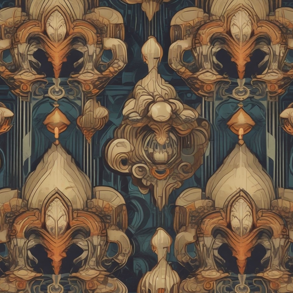 Elegant Beige and Navy Wallpaper